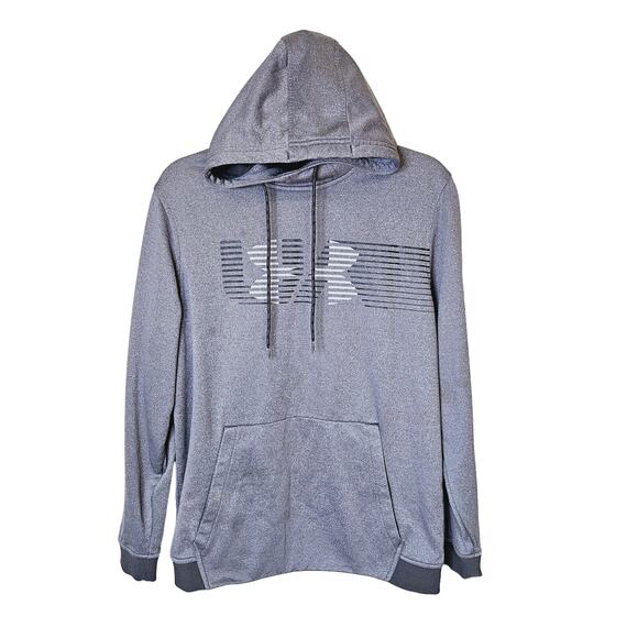 Under Armour Sweater Mens MEDIUM Gray Fleece Spectrum Sweatshirt ColdGear Hoodie - Picture 1 of 8